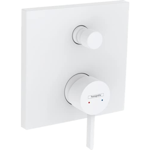 hansgrohe Wannenarmatur Finoris, Unterputz Badarmatur für 2 Funktionen, Mattweiß