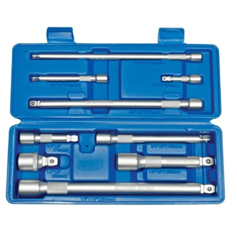 SW-Stahl 05985L Kippverlängerungssatz 1/4-3/8-1/2 Zoll I 50-250 mm Ratschenverlängerung I Kippvierkant I Chrom-Vanadium-Stahl I 9-teilig