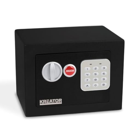 Kreator KRT692007 Minitresor Safe Tresor mit elektronischem Code Zahlenschloß 170x230x170mm