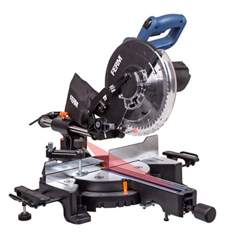 FERM Radialkappsäge – 1900W – Ø254mm – Laserführung – Inkl. 60T TCT-Sägeblatt, Tischverlängerungen, Werkstückklemme und Staubbeutel