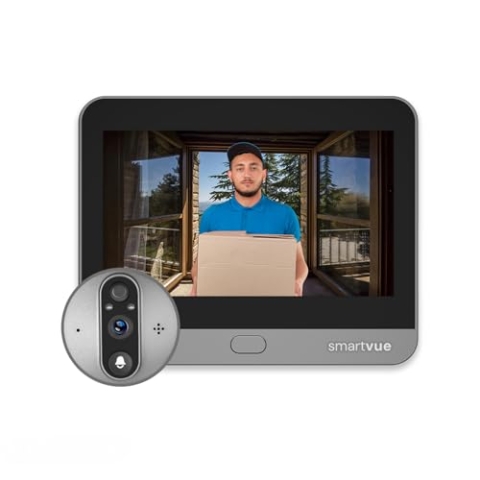 SmartVue Video-Türklingelkamera und Monitor + App | Kabellos & WLAN | Vorderseite Türklingelsystem mit Kamera | Gegensprechanlage mit 130° Weitwinkel, Bewegungserkennung, Zweiwege Audio, Nachtsicht
