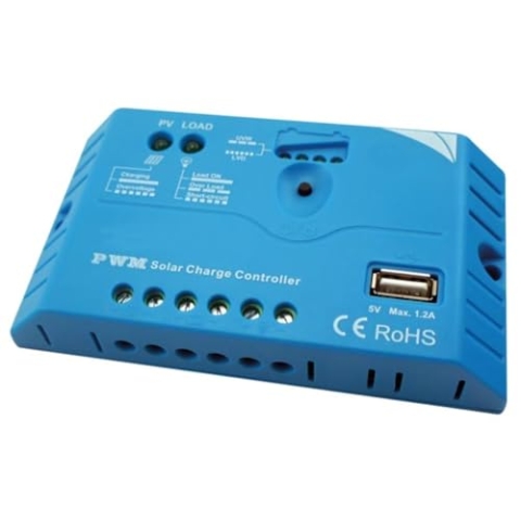 Perel PWM SOLAR-LADEREGLER MIT USB-AUSGANG - 10 A - 12/24 VDC