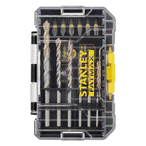 Stanley FatMax 19-tlg. Steinbohrer- und Torsion Bit-Set STA88552 (Premium Bits und Steinbohrer für eine Viezahl gängiger Anwendungen, im kleinen ToughCase, kompatibel mit Pro-Stack und T-Stak)
