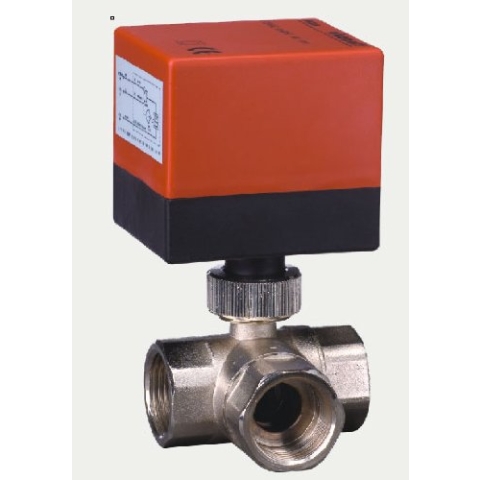 Wiltec 3-Wege Zonenventil DN20 26,9 mm (3/4"), Dreiwegeventil 230 VAC, Einheit aus Umschalt-Kugelventil und aufgesetztem Steuergerät