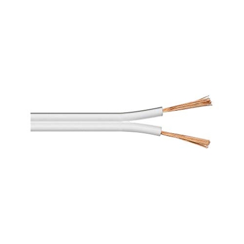 Goobay 15106 Lautsprecherkabel 2x1,5 mm² Kupfer Litze / Boxenkabel Audio Kabel Meterware / Speaker Cable Kupferkabel / Subwoofer Kabel / Weiß / 50m