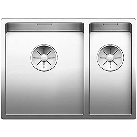 BLANCO CLARON 340/180-U | Edelstahl Spüle | Einbauart: Unterbau | Hauptbecken links | für 60 cm breite Unterschränke | Widerstandsfähig gegenüber Kratzern | Großes Beckenvolumen