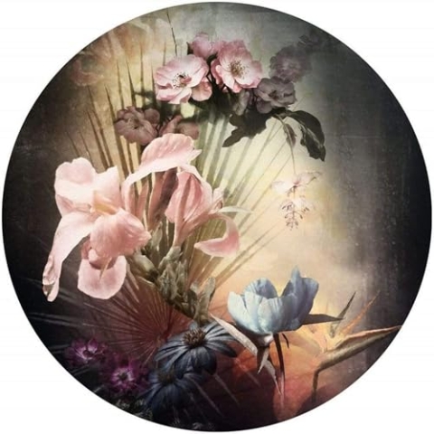 Komar DOT runde und selbstklebende Vlies Fototapete Flemish Flowers - Ø Durchmesser 125 cm - 1 Stück - Tapete, Dekoration, Wandtapete, Wandbild, Wandbelag, Designtapete - D1-036
