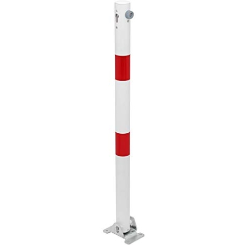 Alberts 780517 Absperrpfosten Klappy | wahlweise in verschiedenen Ausführungen | zum Aufschrauben, umlegbar | weiß | Pfosten-Ø 60 mm | Höhe über Boden 100 cm