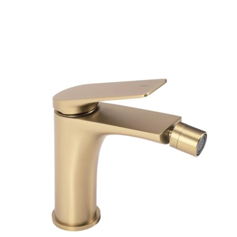 Rea Bidet-Wasserhahn, AVALON-Bürste, Gold, Einhebelmischer, Messing, für WC, WC, Badezimmer (Gold)