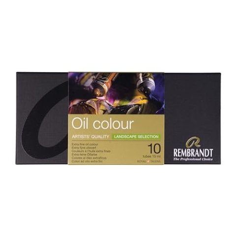 Rembrandt Professionelles Ölfarben Set | Landschaftsauswahl mit 10 Farben (15 ml Tuben) | Künstlerqualität Ölfarben