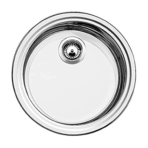 BLANCO RONDOSOL | Edelstahl Spüle | Einbauart: Einbau von Oben & Unterbau | für 45 cm breite Unterschränke | Widerstandsfähig gegenüber Kratzern | Rund