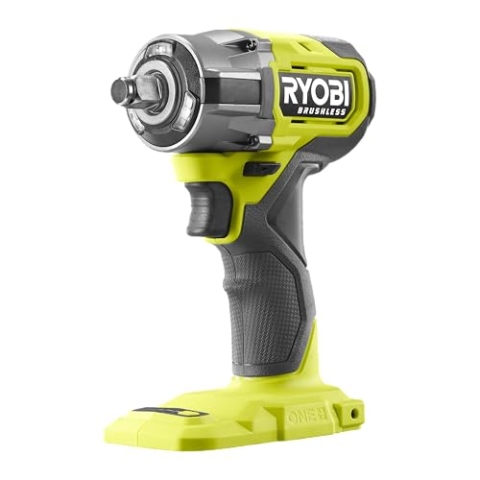 Ryobi 18 V ONE+ Brushless Akku-Schlagschrauber RIW18CBL-0, max. Drehmoment 450 Nm, 4 Drehmomenteinstellungen, Tri-Beam LED-Beleuchtung, ohne Akku und Ladegerät