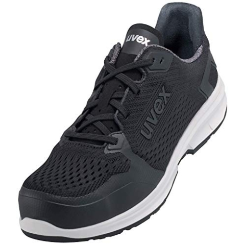 Uvex 1 Sport gelochter Halbschuh, Sicherheitsschuhe S1 SRC, Arbeitsschuhe für Damen & Herren, Schwarz, Größe 37