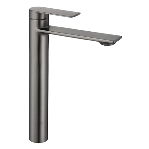 Rea Waschtischarmatur STORM TITANIUM HIGH Wasserhahn Bad Badarmatur aus Messing Armatur für Waschbecken Badezimmer Mischbatterie Waschbecken Einhebel (Titan)