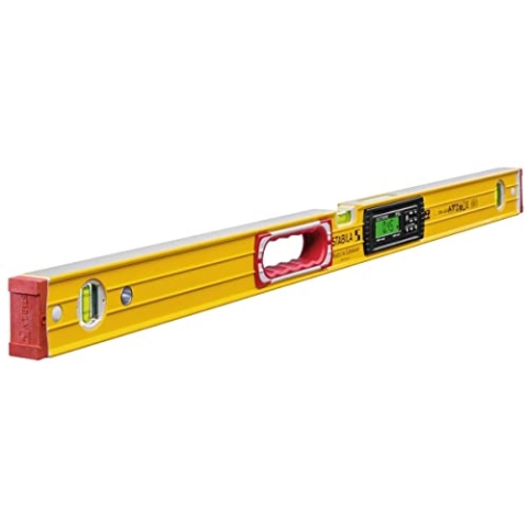 STABILA Elektronische Wasserwaage TECH 196, 100 cm, 2 Digital-Displays, Messbereich: 0° – 360° (4 x 90°), Anzeige-Modi: °,%, mm/m, in/ft, Schutzklasse IP 65, Wasserwaagen-Tasche, Gelb