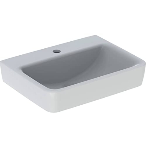 Geberit Renova Plan, Handwaschbecken, 50x38 cm, 1 Hahnloch, ohne Überlauf, 501629, 501.629.00.1, Farbe: Weiß