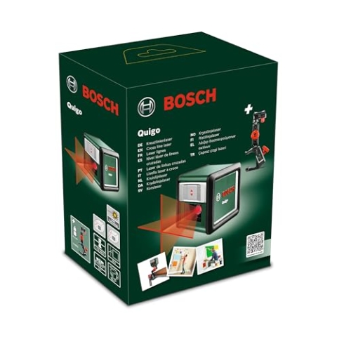 Bosch Home and Garden Kreuzlinienlaser Quigo mit Multihalterung (3. Generation, Reichweite: 10 m, im Karton), 0603663500