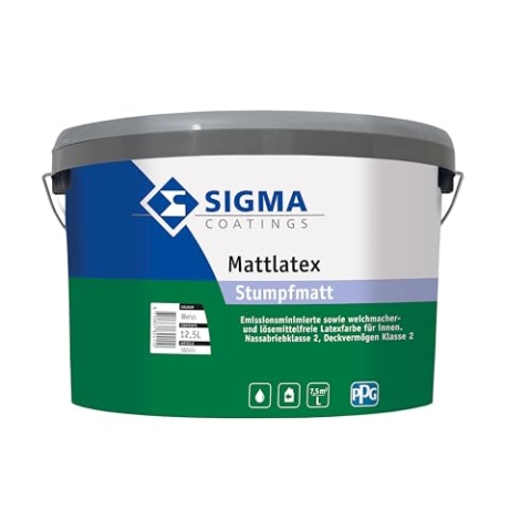 Sigma Coatings Innenfarbe Wandfarbe Farbe Weiß Matt 12,5 L Latexfarbe Mattlatex