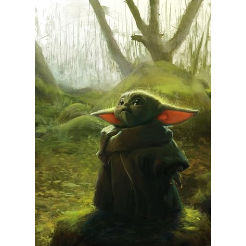 Komar Star Wars Vlies Fototapete - Mandalorian Grogu Acrylic - Größe: 200 x 280 cm (Breite x Höhe) - Baby Yoda, Kindertapete, Kinderzimmer, Tapete - IADX4-018