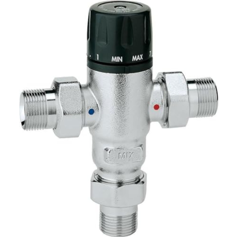 Caleffi 521400 Thermomischer 1/2 Zoll 30 - 65 °C Verkalkungsunempfindlich Einstellbar Entzinkungsfreies
