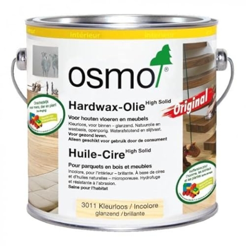 Osmo Hardwax-Olie Original 3011, Kleurloos glanzend 2,5 liter 3011, Kleurloos glanzend Creëert een permanente wet-look voor uw houten vloer of als toplaag.