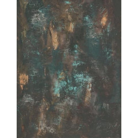 Livingwalls Vliestapete - Tapete Schwarz Putzoptik in Gold, Türkis und Schwarz - Wandtapete für verschiedene Räume - Wandbild XXL 2,80 m x 2,12 m