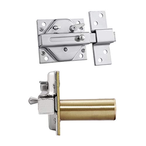 IFAM Türriegel Modell CS88, M50, Maximale Sicherheit, Türen, Stahlhebel, Einfach zu montieren, Externer Schlüssel, Zylinder 50mm Länge, Messing