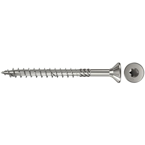 fischer Power-Fast FPF-SZ 3,5 x 45 YZP 25 B - Spanplattenschrauben mit Senkkopf und Teilgewinde, zur Befestigungen von tragenden Bauteilen in Holz, gelbverzinkt - 25 Stück - Art.-Nr. 653937