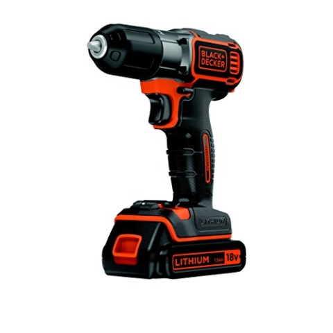 Black+Decker Autosense 18V 1.5Ah Li-Ion Akku-Bohrschrauber ASD184KB (Akkuschrauber, automatische Drehmomentvorwahl, Akkustand-Anzeige, LED-Leuchte, Griffgummierung, mit 2. Akku, Ladegerät & Koffer)