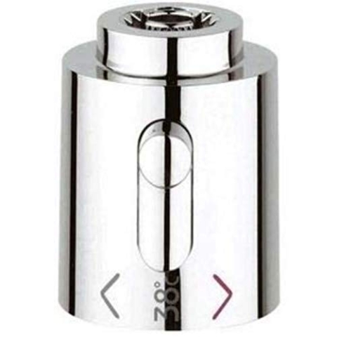 GROHE Temperaturwählgriff (für Thermostat-Fertigmontagesets, langlebige Obefläche), Chrom, 06676000