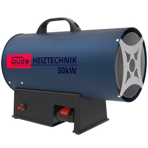 Güde Akku Gasheizgebläse GH 18-201-05 30KW (Edelstahlbrenner, Piezozündung, Lieferumfang: Akkupack 2 Ah, Ladegerät 0,5 A), Blau [Energieklasse A]