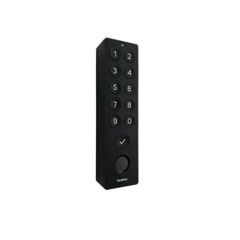 tedee Keypad PRO biometrisches Tastenfeld für smartes Türschloss | Öffnen und Schließen per Fingerabdrucksensor oder PIN-Code | Schwarz