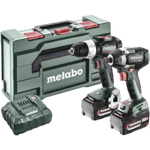 metabo BSLBL+SSWLT300BL 685203000 Akku-Bohrschrauber, Akku-Schlagschrauber 18 V 5.2 Ah Li-Ion inkl. Akku, inkl. Ladeger