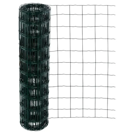 Garmix Gartenzaun Grün | Maschenweite 100x100mm | Rolle 20 m | Verzinkter Draht + PVC (120cm)