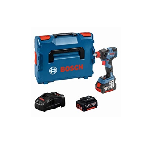 Bosch Professional 18V System Akku Drehschlagschrauber GDX 18V-200 C (max. Drehmoment: 200 Nm, inkl. 2x 5.0Ah Akku, Ladegerät GAL 1880, L-BOXX)