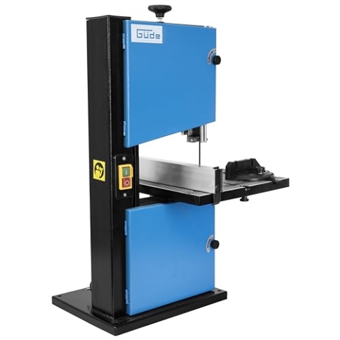 Güde Bandsäge GBS 200 (250 W, 80 mm max. Schnitthöhe, 190 mm max. Schnittlänge, 30x30 cm Arbeitstisch, 45° schwenkbar, präzise, Parallelanschlag, Gehrungsanschlag, Absauganschluss, TÜV/GS)