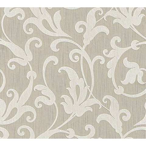 Architects Paper Textiltapete Tessuto Tapete mit Ornamenten barock 10,05 m x 0,53 m beige metallic Made in Germany 954901 95490-1