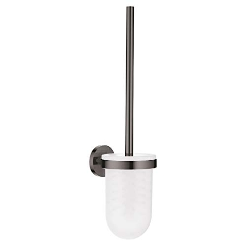 GROHE Essentials - Toilettenbürstengarnitur (verdeckte Befestigung, zum bohren oder kleben, Wandmontage), hard graphite, 40374A01
