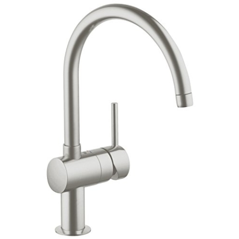 Grohe Minta Küchenarmaturen - Einhand-Spültischbatterie Schwenkbegrenzung 0Degree /150Degree /360Degree 32917DC0 Supersteel C-Auslauf