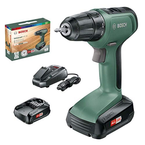 Bosch Akkuschrauber Universaldrill 18 (2 Akku, 18 Volt System, im Karton)
