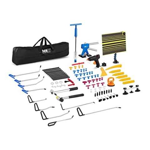 MSW Dellenreparatur-Set 85-teilig 40 W 230 V lackschonend Heißklebepistole Gleithammer PDR-Ausbeulsatz