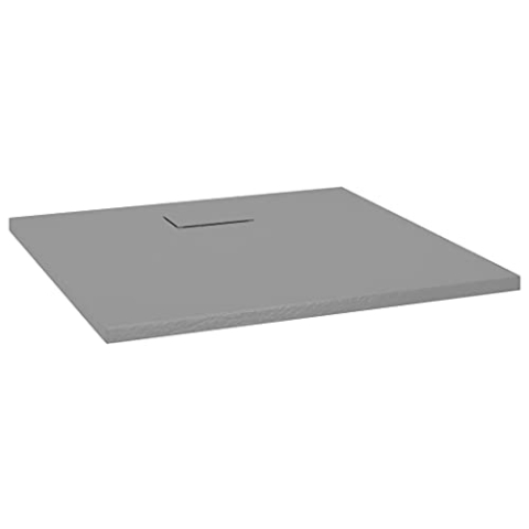 vidaXL Duschwanne Niedrige Schwelle Duschtasse Brausewanne Brausetasse Duschbecken Dusche Wanne Bad Badezimmer SMC mit Harz Grau 90x80cm