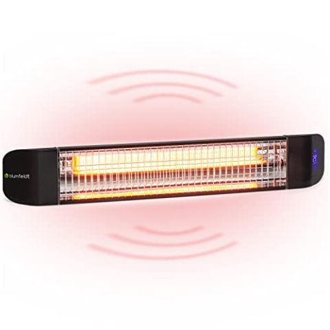 Klarstein Heizstrahler, Elektrische Terrasse & Garten, Infrarotstrahler mit WiFi App-Steuerung, Timer, LED-Anzeige, IP65 Infrarot , CO2-Freie, Energieeffiziente Heizung, 2400W