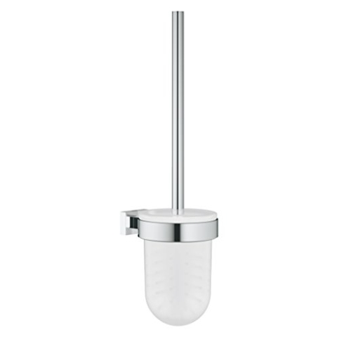 GROHE Essentials Cube - Toilettenbürstengarnitur (Material: Glas / Metall, Wandmontage, Verdeckte Befestigung), chrom, 40513001
