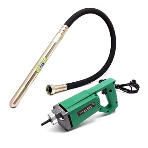 Wiltec Elektro Einhand Betonrüttler 580 W, Betonverdichter mit Ø 35 mm Rüttelflasche mit 150 cm Schlauchlänge, Flaschenrüttler mit flexibler Welle