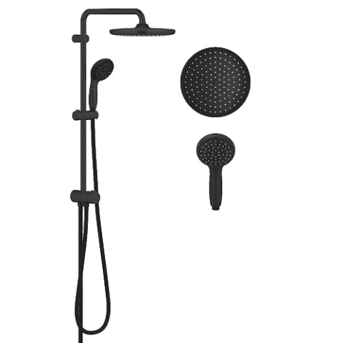 GROHE Vitalio Start System 250 Flex - Duschsystem (wassersparend, 2 Strahlarten, Antikalk-System), matt schwarz, 266802430