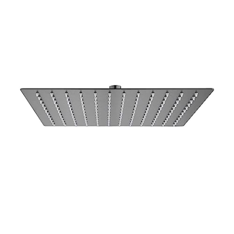Aloni Regendusche Kopfbrause Quadrat grau gebürstet 30 x 30 cm
