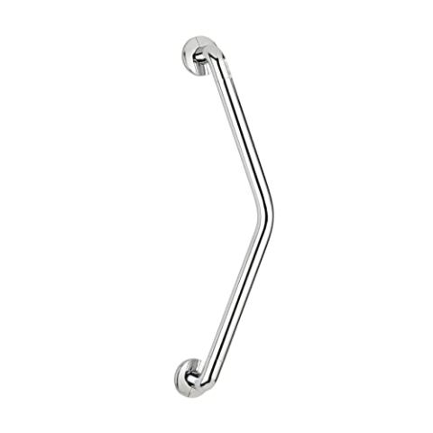WENKO Wandhaltegriff Secura 37 x 37 cm Chrom - Bad-Sicherheitsgriff für Badewanne oder WC mit 135°-Winkel, Aluminium, 68 x 8.2 x 17 cm, Chrom