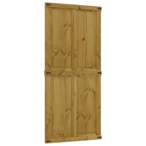 vidaXL Scheunentür CORONA 90x210 cm Massivholz Kiefer, Scheunentür, Hängetür, Schiebetür, Schiebetür, Schiebetür Badezimmer, Schiebetüren, Zimmertür