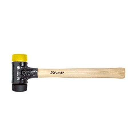 Wiha Safety Schonhammer / Hammer mit Härtegrad 4 - schwarz, gelb / Kunststoffhammer rund, Gewicht 1100 g, Länge 360 mm, Ø 50 mm